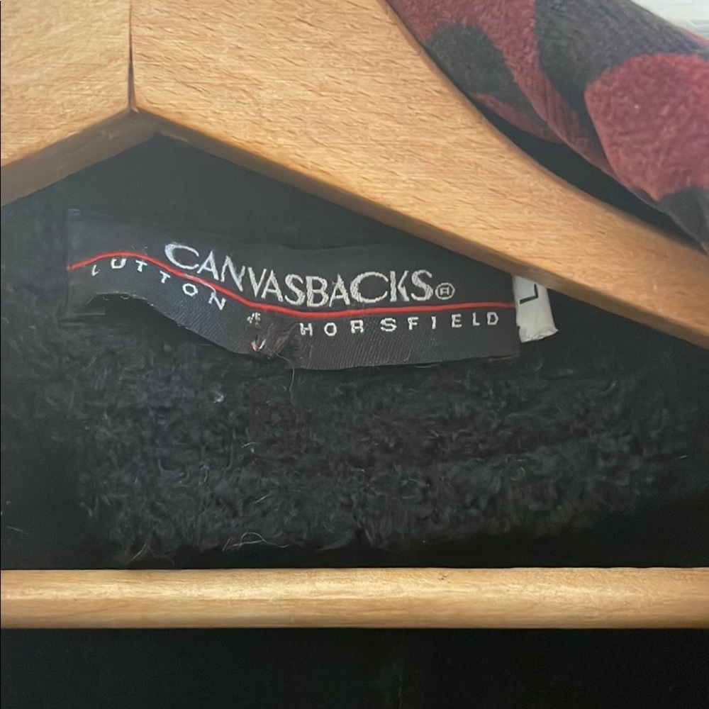 Ooak Canvasbacks Patchwork Wool Black/Red Teddy H… - image 2